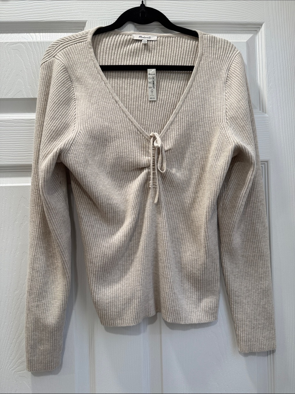 Madewell NWT Riverbend Cinched Pullover Ribbed Sweater